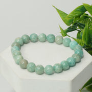 Amazonite Bracelet: Dispels Worries and Fear - Round Beads 8mm - Love Rocks
